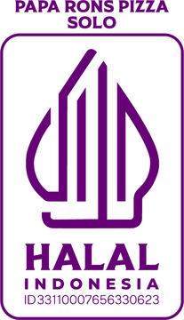 Logo Halal Indonesia Papa Ron's Pizza Solo